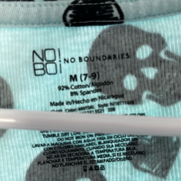 Adorable Aqua Skeleton Long Sleeve Top - Picture 2 of 3